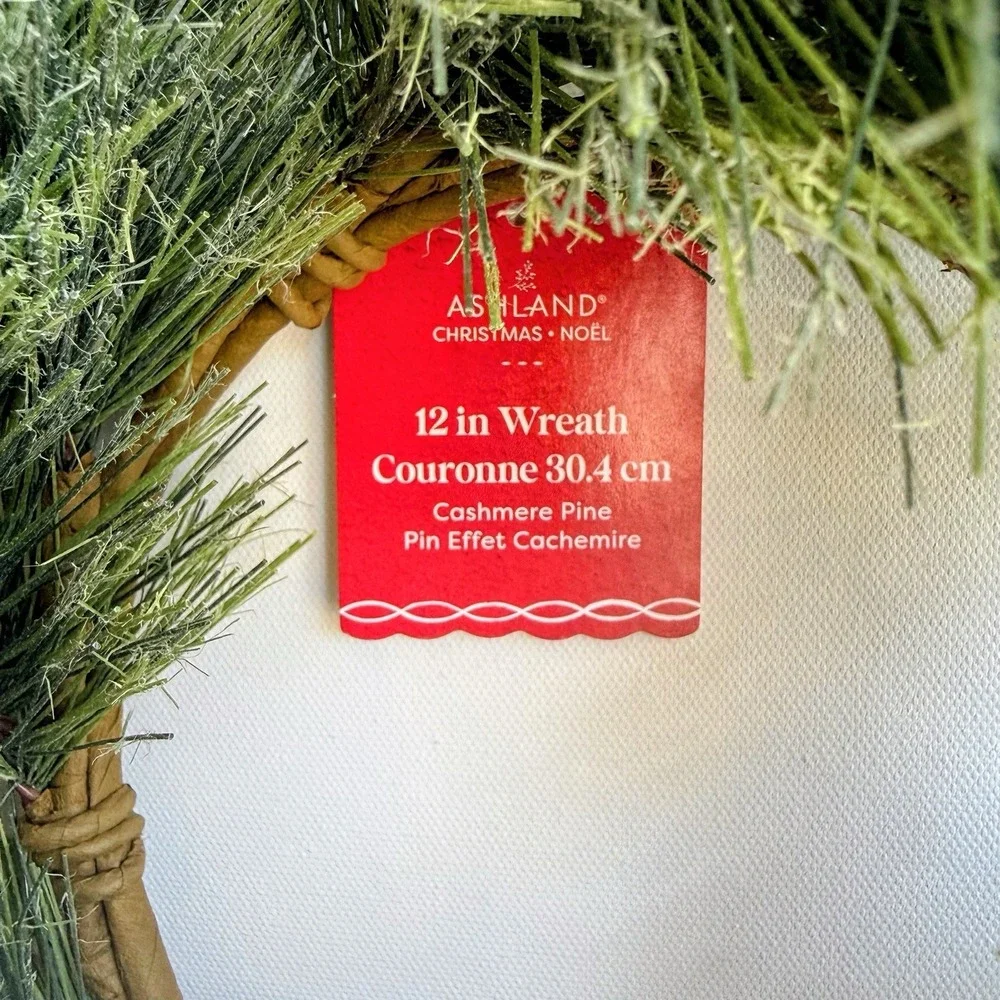 12in Cashmere Pine Wreath Christmas Ashland Green Holiday Door Decor